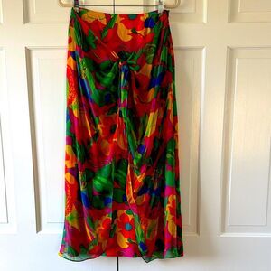 Diane Von Furstenberg Silk Assets Tropical Floral Maxi Skirt Medium